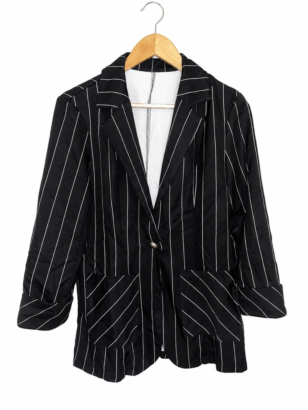 Women’s Black Pinstripe Blazer Jacket